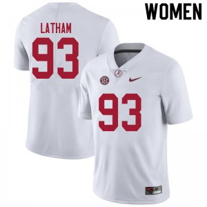NCAA Women's Alabama Crimson Tide #93 Jah-Marien Latham Stitched College 2020 Nike Authentic White Football Jersey LN17U47XK